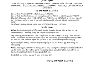Quyết định 06/2008/QĐ-UBND quy định hỗ trợ kinh phí cho SV dân tộc thiểu số đang học các trường đại học, cao đẳng, TH chuyên nghiệp ngoài tỉnh
