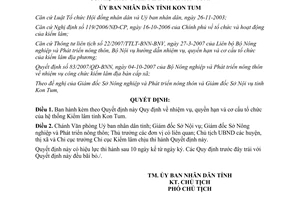 Quyết định 08/2008/QĐ-UBND nhiệm vụ quyền hạn cơ cấu hệ thống Kiểm lâm Kon Tum