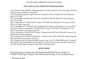 Quyết định  304/QĐ-UBND  điều chỉnh dự toán xây dựng