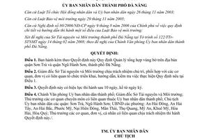 Quyết định 16/2008/QĐ-UBND quản lý tổng hợp vùng bờ quận Sơn Trà Đà Nẵng