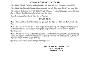 Quyết định 02B/2008/QĐ-UBND dạy, học thêm trên địa bàn tỉnh Yên Bái