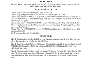 Quyết định 19/2008/QĐ-UBND quy định thu, quản lý và sử dụng phí trông giữ xe đạp, xe máy, ô tô trên địa bàn tỉnh Bắc Ninh