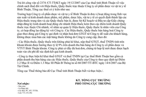 Công văn  1120/TCT-CS  chính sách thuế đối với Hiệu thuốc, Quầy thuốc trực thuộc Công ty cổ phần dược và vật tư y tế Bình Thuận