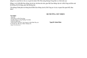 Công văn  1719/VPCP-CN  đăng kiểm, đăng ký và cấp biển số cho xe cơ giới ba bánh