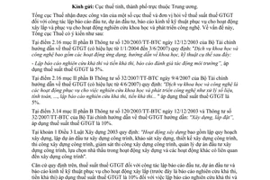 Công văn 1159/TCT-CS thuế suất thuế giá trị gia tăng đối với lập báo cáo đầu tư