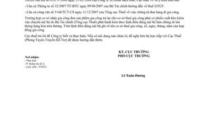 Công văn  2926/CT-TTHT chính sách thuế