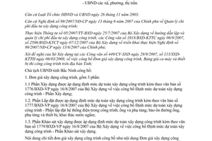 Công văn 386/UBND-XDCB công bố Đơn giá xây dựng công trình Bảng giá ca máy