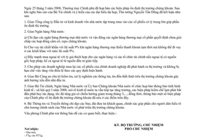 Công văn  1909/VPCP-KTTH  biện pháp ổn định thị trường chứng khoán