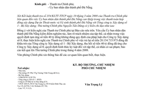 Công văn 1949/VPCP-V.I  xử lý sau thanh tra thanh toán hợp đồng Dự án Thoát nước  Đà Nẵng