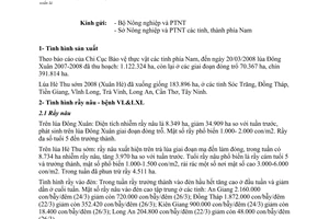 Công văn 40/BNN-BVTV-BCĐ-TB Tình hình dịch rầy nâu, bệnh vàng lùn, lùn xoắn lá