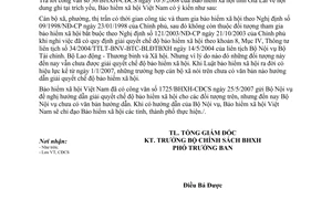 Công văn  775/BHXH-CĐCS Chế độ BHXH đối với cán bộ phường từ 1/1/2007