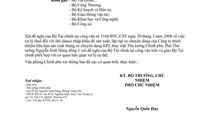 Công văn  2012/VPCP-KTTH  xử lý thuế nhập khẩu đối với ôtô Chassi để sản xuất, lắp ráp xe chuyên dùng