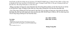 Công văn  330/TTg-CN  gia cố đường sắt khu vực đèo Hải Vân