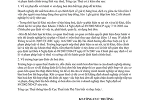 Công văn 1042/TCT-CS xử phạt vi phạm hành chính  lĩnh vực thuế