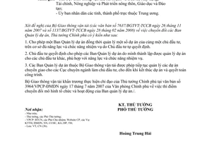 Công văn  352/TTg-CN  hình thức hoạt động của các Ban Quản lý dự án