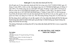 Công văn 1512/VPCP-CN chủ trương quy hoạch khu đô thị hành chính địa bàn Hà Nội bố trí các Bộ, ngành, các cơ quan trực thuộc xây dựng trụ sở làm việc
