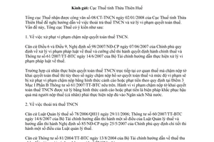Công văn  1090/TCT-TNCN  hướng dẫn  thoái trả thuế thu nhập cá nhân và xử lý vi phạm quyết toán thuế