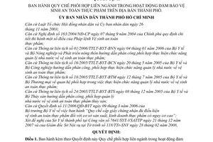 Quyết định 16/2008/QĐ-UBND quy chế phối hợp liên ngành trong hoạt động đảm bảo vệ sinh an toàn thực phẩm trên địa bàn thành phố