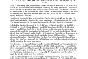 Thông báo 68/TB-VPCP ý kiến kết luận Phó Thủ tướng thường trực Nguyễn Sinh Hùng họp sắp xếp đổi mới phát triển nông lâm trường quốc doanh
