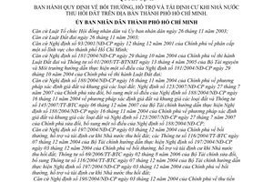 Quyết định 17/2008/QĐ-UBND quy định  bồi thường, hỗ trợ và tái định cư khi nhà nước thu hồi đất trên địa bàn Hồ Chí Minh