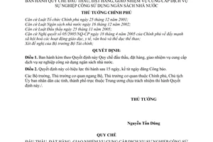 Quyết định 39/2008/QĐ-TTg quy chế đấu thầu, đặt hàng, giao nhiệm vụ cung cấp dịch vụ sự nghiệp công sử dụng ngân sách nhà nước