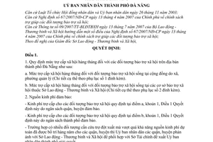 Quyết định 19/2008/QĐ-UBND  chính sách trợ giúp các đối tượng bảo trợ xã hội trên địa bàn thành phố Đà Nẵng