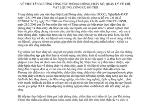 Chỉ thị 10/2008/CT-UBND phòng chống cháy nổ quản lý vũ khí vật liệu nổ công cụ hỗ trợ Hà Tĩnh