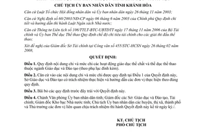 Quyết định 650/QĐ-UBND 2008 mức chi giáo dục thể chất thể dục thể thao Khánh Hòa