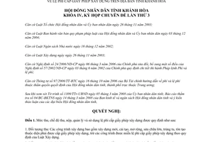 Nghị quyết 04/2008/NQ-HĐND lệ phí cấp giấy phép xây dựng Khánh Hòa