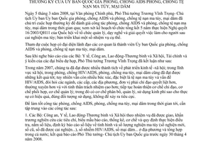Thông báo 72/TB-VPCP ý kiến kết luận Phó Thủ tướng Trương Vĩnh Trọng họp thường kỳ Ủy ban quốc gia phòng chống AIDS ma túy, mại dâm