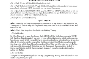 Quyết định 30/2008/QĐ-UBND thành lập Sở Công Thương Bắc Ninh
