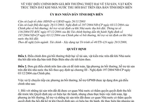 Quyết định 05/2008/QĐ-UBND điều chỉnh đơn giá bồi thường thiệt hại tài sản,vật kiến trúc trên đất khi nhà nước thu hồi đất trên địa bàn tỉnh Điện Biên