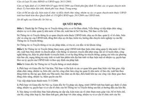 Quyết định 161/QĐ-UBND 2008 thành lập Sở Thông tin Truyền thông Bình Định