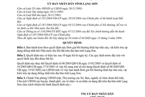 Quyết định 06/2008/QĐ-UBND đơn giá bồi thường thiệt hại nhà cửa, vật kiến trúc