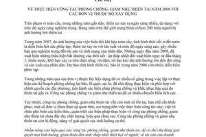 Chỉ thị 01/2008/CT-BXD thực hiện công tác phòng chống giảm nhẹ thiên tai năm 2008 đơn vị thuộc Bộ Xây dựng