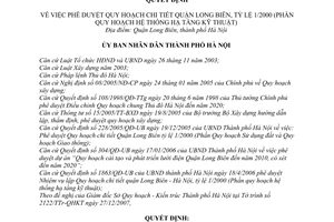 Quyết định  13/2008/QĐ-UBND phê duyệt quy hoạch chi tiết quận Long Biên, tỷ lệ 1/2000