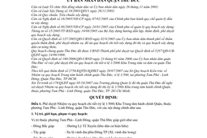 Quyết định  504/2008/QĐ-UBND  phê duyệt nhiệm vụ quy hoạch đồ án quy hoạch chi tiết xây dựng đô thị, tỷ lệ 1/500 khu TTHC quận,Thủ Đức,HCM