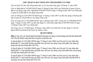 Quyết định 693/QĐ-UBND năm 2008 hủy Quyết định ban hành đơn giá xây dựng Cần Thơ