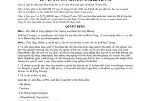 Quyết định 706/QĐ-UBND 2008 hợp nhất Sở Công nghiệp Sở Thương mại thành Sở Công Thương Kiên Giang