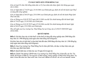 Quyết định 23/2008/QĐ-UBND phê duyệt giá thóc làm căn cứ tính và thu thuế