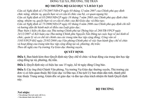 Quyết định  09/2008/QĐ-BGDĐT quy chế tổ chức và hoạt động của Trung tâm học tập cộng đồng tại xã, phường, thị trấn