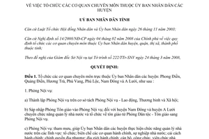 Quyết định 682/2008/QĐ-UBND tổ chức cơ quan Ủy ban nhân dân huyện Thừa Thiên Huế