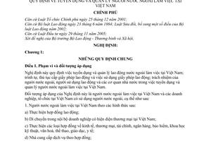 Nghị định 34/2008/NĐ-CP quy định tuyển dụng quản lý người nước ngoài làm việc Việt Nam