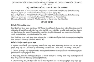 Quyết định  10/2008/QĐ-BTTTT quy định chức năng, nhiệm vụ, quyền hạn và cơ cấu tổ chức của Cục Xuất bản