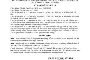Quyết định 16/2008/QĐ-UBND chính sách bồi thường, hỗ trợ và tái định cư khi nhà nước thu hồi đất trên địa bàn tỉnh