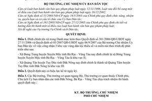 Quyết định 77/QĐ-UBDT đính chính QĐ 301/2006/QĐ-UBDT và QĐ 05/2007/QĐ-UBDT