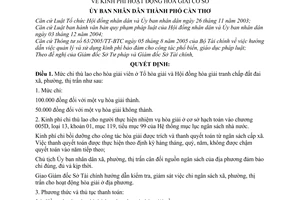 Quyết định  18/2008/QĐ-UBND  kinh phí hoạt động hòa giải cơ sở