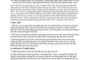 Nghị quyết liên tịch 12/2008/NQLT-BGDĐT-TWĐTN tăng cường công tác giáo dục toàn diện học sinh, sinh viên và xây dựng tổ chức đoàn, hội, đội 2008- 2012