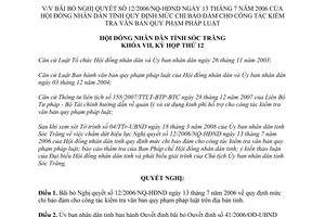 Nghị quyết 06/2008/NQ-HĐND bãi bỏ Nghị quyết 12/2006/NQ-HĐND Sóc Trăng