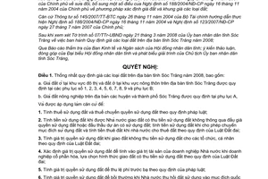 Nghị quyết 04/2008/NQ-HĐND giá các loại đất Sóc Trăng